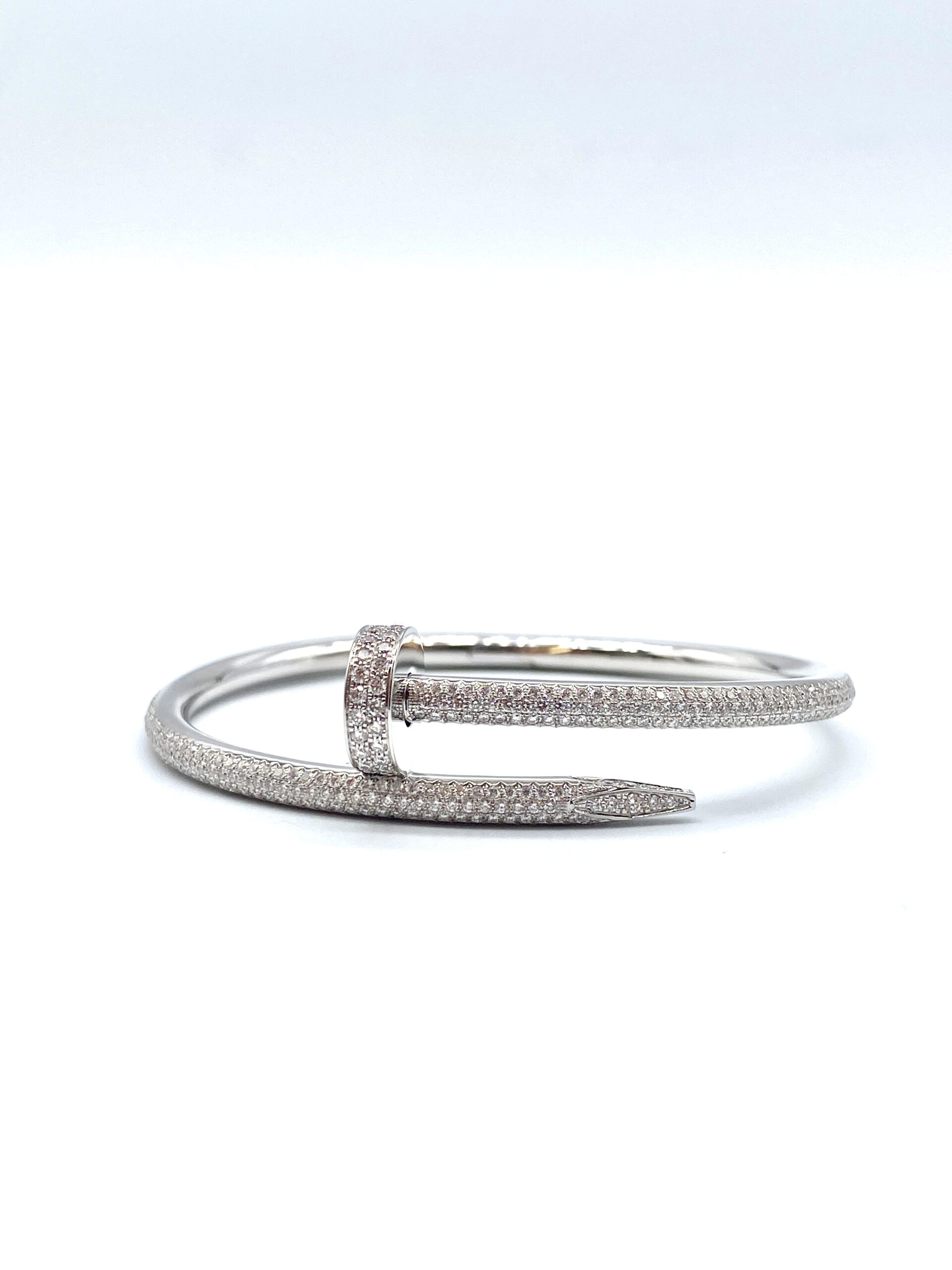 Bracelet Juste un Clou Semi pave Or blanc