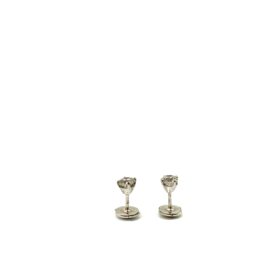 BOUCLES D'OREILLES PUCES OR 18K ET DIAMANTS 0,45 CT (x2) — photo 2