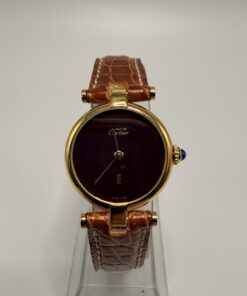 Cartier Vermeil Must cadran bordeaux