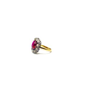 Bague or 18k rubis et 10 diamants (T.54) — photo 3