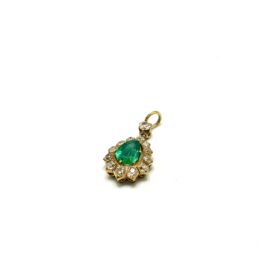 Pendentif or 18k émeraude et diamants — photo 1