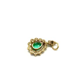 Pendentif or 18k émeraude et diamants — photo 2