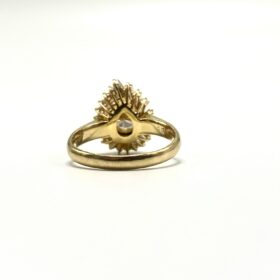Bague or jaune 18K diamants dont poire environ 1,10 cts (T.60) — photo 3