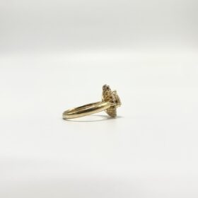 Bague or jaune 18K diamants dont poire environ 1,10 cts (T.60) — photo 4