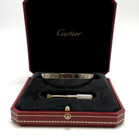 Bracelet Cartier Love Classique or blanc 18k (T.19) — photo 4