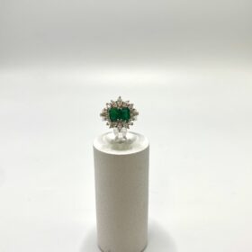 Bague or 14K diamants émeraudes (T.58) — photo 4