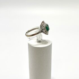 Bague or 14K diamants émeraudes (T.58) — photo 2
