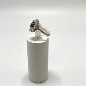 Bague or 9K diamants et saphir (T.57) — photo 5