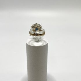 Bague or 9K diamants et saphir (T.57) — photo 6