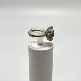 Bague or 9K diamants et saphir (T.57) — photo 2