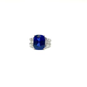 Bague or 14K diamants et saphir (T.49) — photo 1