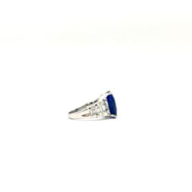 Bague or 14K diamants et saphir (T.49) — photo 2