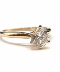 BAGUE OR 18K SOLITAIRE DIAMANT ENVIRON 1 CT (T 52)