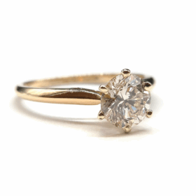 BAGUE OR 18K SOLITAIRE DIAMANT ENVIRON 1 CT (T 52) — photo 1