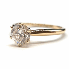 BAGUE OR 18K SOLITAIRE DIAMANT ENVIRON 1 CT (T 52) — photo 4