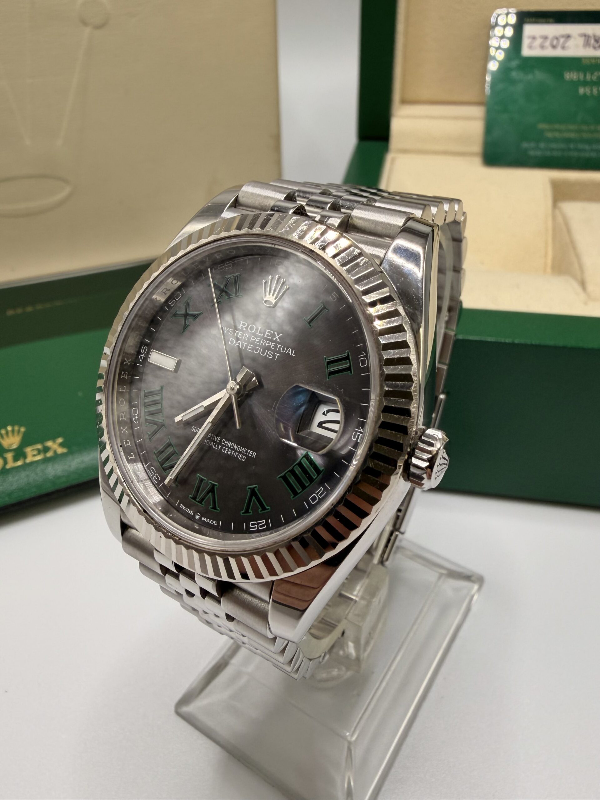 Rolex Datejust 41 ref 126334 Wimbledon with service card from 2022