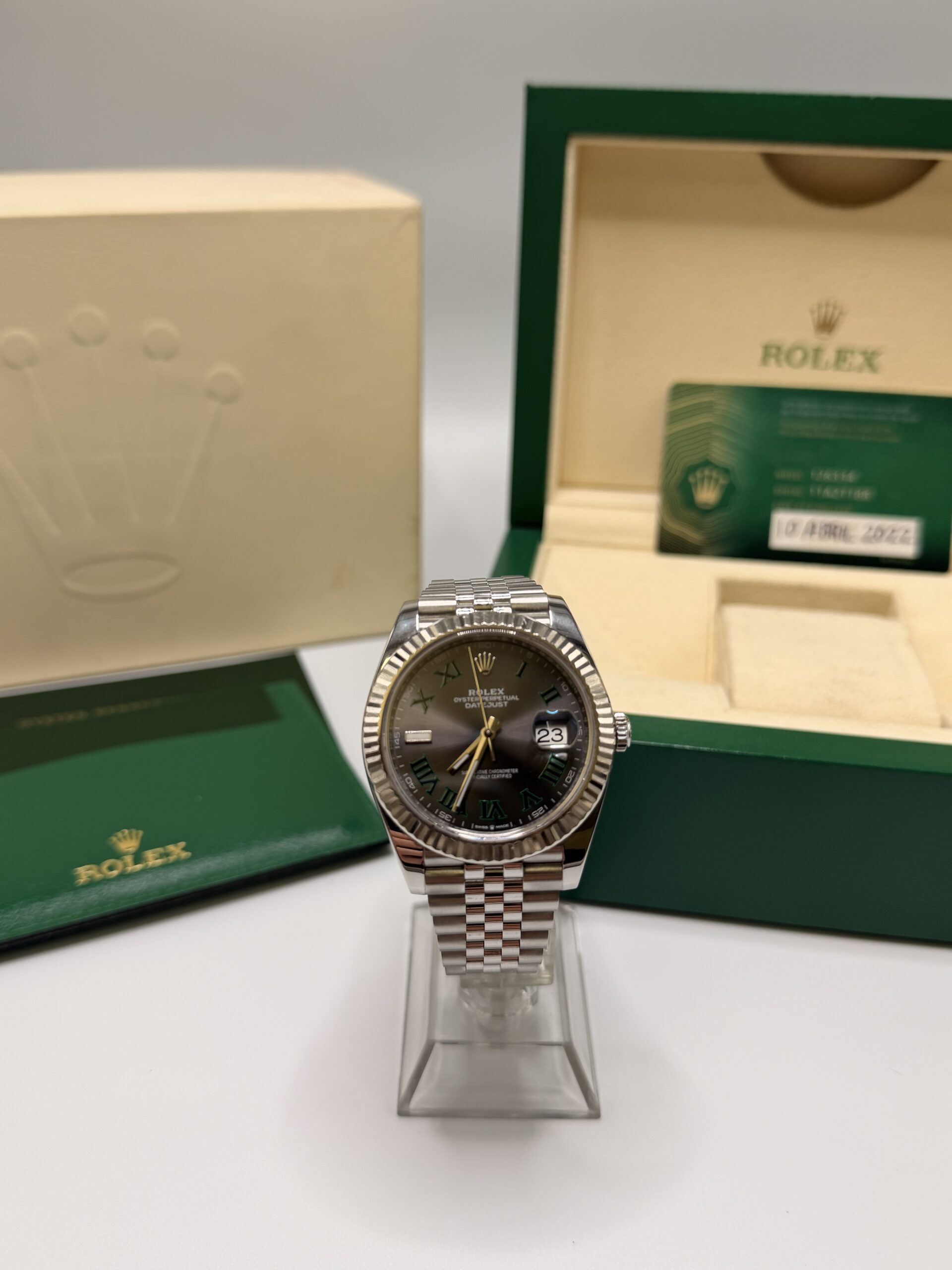 Rolex Datejust 41 ref 126334 Wimbledon with service card from 2022