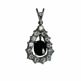 Pendentif or 18K saphir et diamants — photo 1
