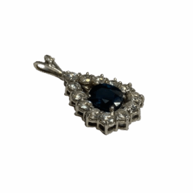 Pendentif or 18K saphir et diamants — photo 3