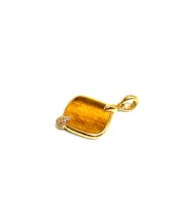 Pendentif Pomellato Ritratto Or rose 18K oeil de tigre Diamants