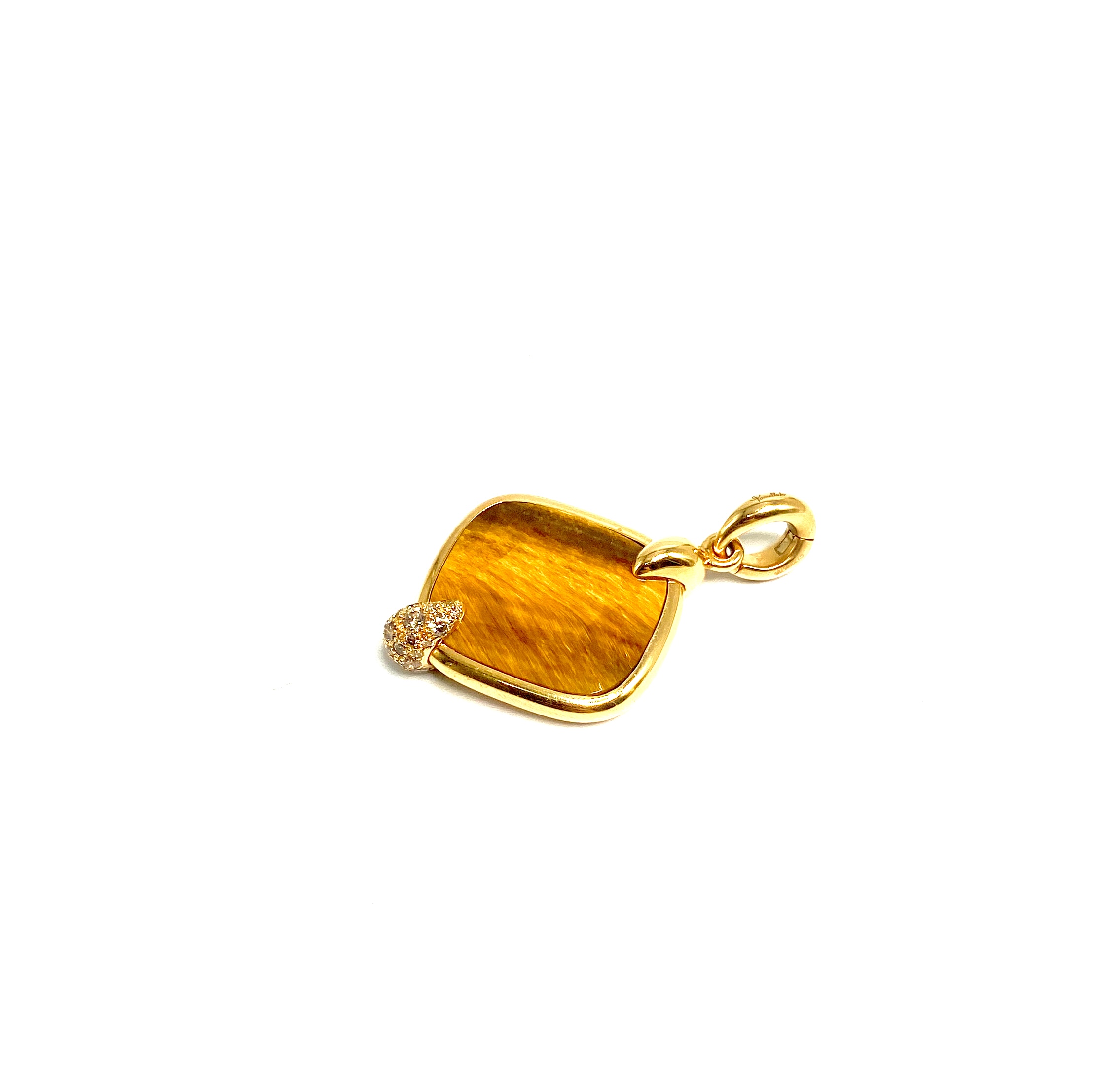 Pendentif Pomellato Ritratto Or rose 18K oeil de tigre Diamants