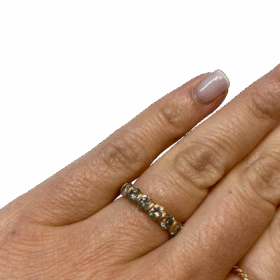 Bague alliance américaine or jaune 18K diamants env 3,20 cts (T.49) — photo 4