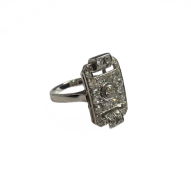 BAGUE ART DECO OR 18K DIAMANTS (T.62) — photo 1