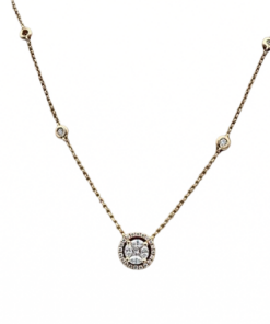 COLLIER CHAINE OR JAUNE 18K ET DIAMANTS