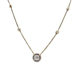 COLLIER CHAINE OR JAUNE 18K ET DIAMANTS — photo 1