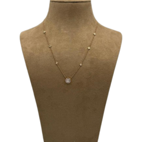 COLLIER CHAINE OR JAUNE 18K ET DIAMANTS — photo 3