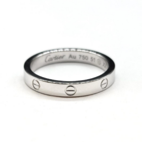 BAGUE CARTIER LOVE PM OR BLANC 18K (T.51) — photo 2