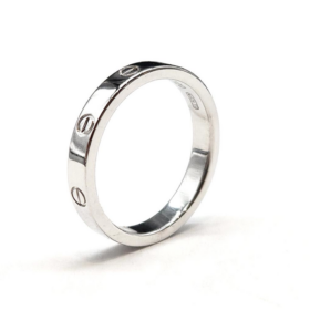 BAGUE CARTIER LOVE PM OR BLANC 18K (T.51) — photo 1