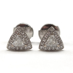 BOUCLES D'OREILLES 18K DIAMANTS ENV 0,30 CT — photo 1