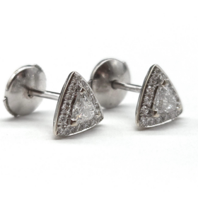 BOUCLES D'OREILLES 18K DIAMANTS ENV 0,30 CT — photo 3