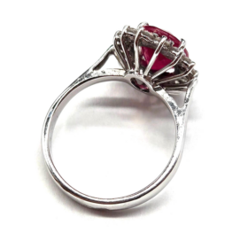 BAGUE OR 18K DIAMANTS RUBIS (T.54) — photo 4