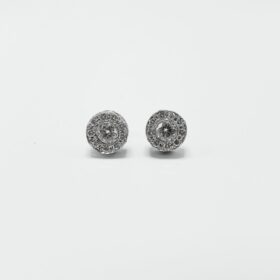 BOUCLES D'OREILLES MODERNE OR BLANC 18K — photo 4