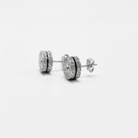BOUCLES D'OREILLES MODERNE OR BLANC 18K — photo 3