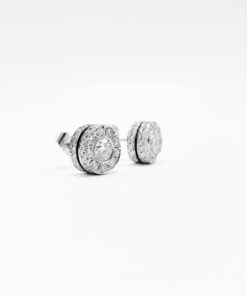 BOUCLES D'OREILLES MODERNE OR BLANC 18K
