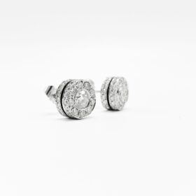 BOUCLES D'OREILLES MODERNE OR BLANC 18K — photo 1