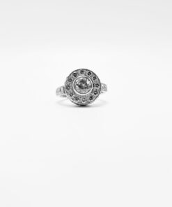BAGUE MODERNE OR BLANC 18K (T.50)