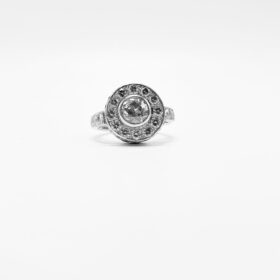 BAGUE MODERNE OR BLANC 18K (T.50) — photo 1