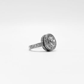 BAGUE MODERNE OR BLANC 18K (T.50) — photo 2