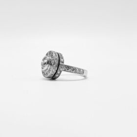 BAGUE MODERNE OR BLANC 18K (T.50) — photo 3