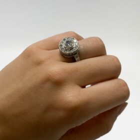 BAGUE MODERNE OR BLANC 18K (T.50) — photo 5
