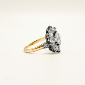 BAGUE MARGUERITE VINTAGE OR JAUNE 18K (T.53) — photo 5