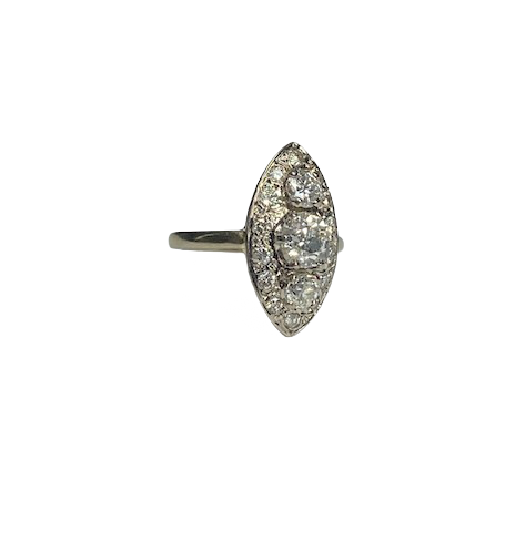 BAGUE MARQUISE OR 18K ET DIAMANTS (T.47)