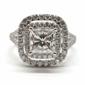 BAGUE OR 18K DIAMANTS DONT 1,50 CTS (T.53) — photo 1