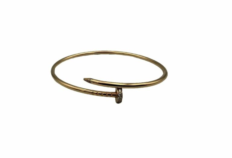 BRACELET CARTIER JUSTE UN CLOU PM OR ROSE 18K DIAMANTS (T.18)