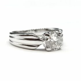 BAGUE SOLITAIRE OR 18K DIAMANT ENV. 1 CT (T.52) — photo 1