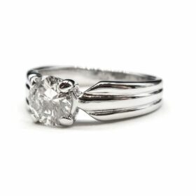 BAGUE SOLITAIRE OR 18K DIAMANT ENV. 1 CT (T.52) — photo 3